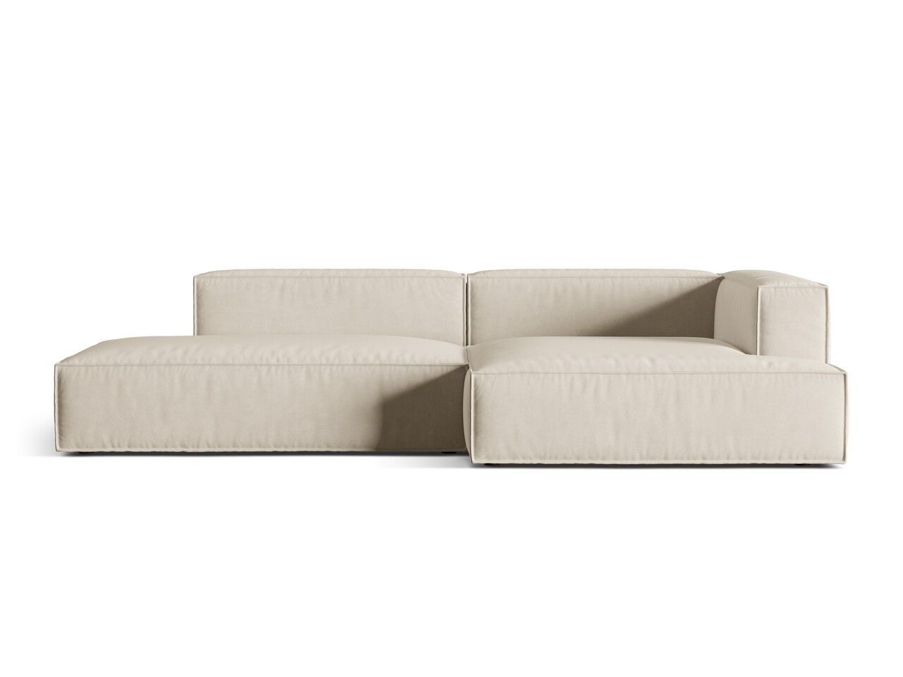 Coltar modular dreapta 4 locuri, Nuria-88, Micadoni Home, 312x147x72 cm, catifea, bej Colțare